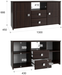 Тумба Изабель ИЗ-53К орех темный