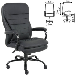 Кресло офисное BRABIX PREMIUM &quot;Heavy Duty HD-001&quot;, усиленное, НАГРУЗКА до 200 кг, экокожа, 531015