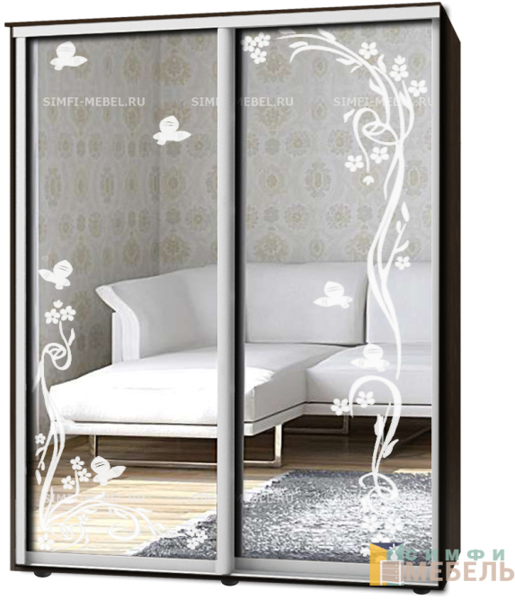 Шкаф-купе 2х дв Стандарт Пескоструй № 9