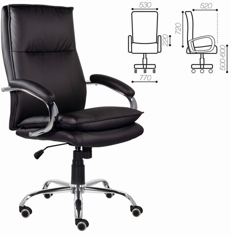 Кресло офисное BRABIX PREMIUM "Cuba EX-542", экокожа, черное, 532549