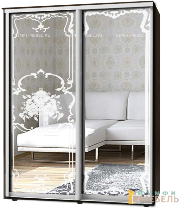 Шкаф-купе 2х дв Стандарт Пескоструй № 107