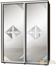 Шкаф-купе 2х дв Стандарт Пескоструй фон матовый № 44