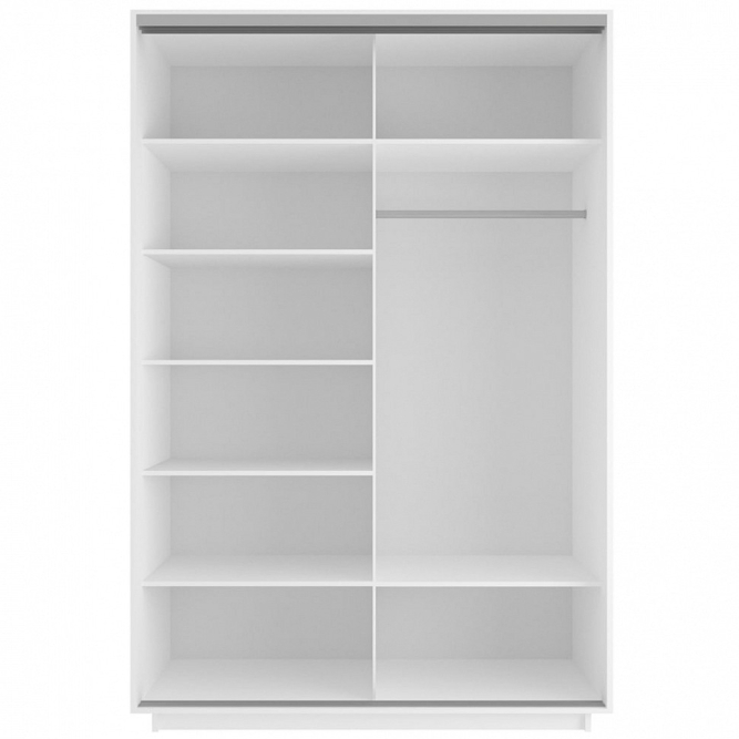 Шкаф-купе Экспресс 2-х дверный ( ЛДСП/Зеркало) Белый снег