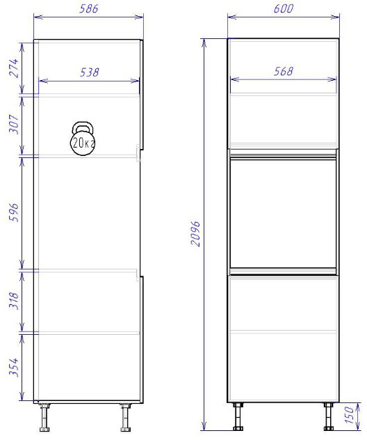Пенал ПГ-60Н Женева (ЛДСП)