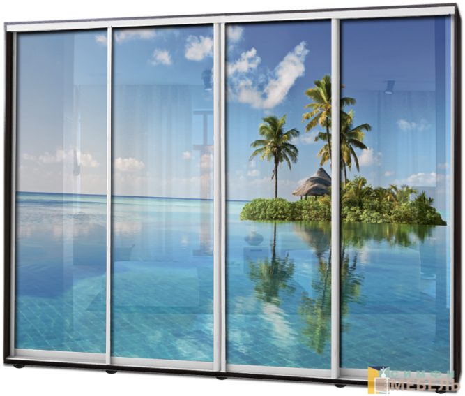 Шкаф купе 4х дв Фотопечать № 27