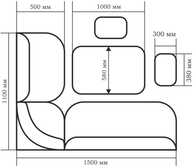 Кухонный уголок ОРХИДЕЯ (Уголок + стол + стулья.) Ясень/Крем