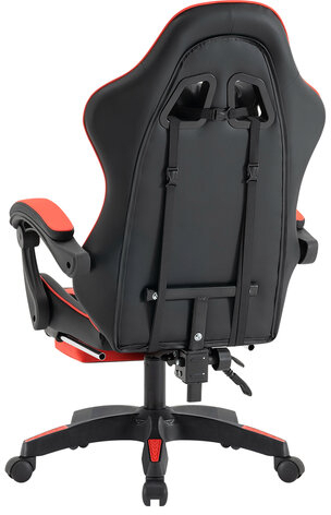 Кресло компьютерное DEFENDER Tornado, 2 подушки, подставка для ног, экокожа, черное/красное, ш/к 26722, 64057