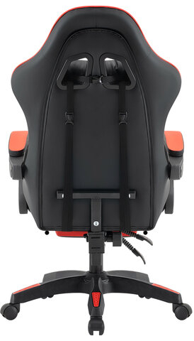 Кресло компьютерное DEFENDER Tornado, 2 подушки, подставка для ног, экокожа, черное/красное, ш/к 26722, 64057