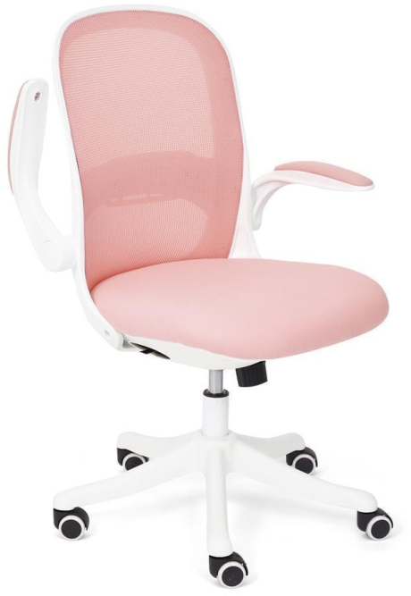 Кресло Happy white ткань, розовый