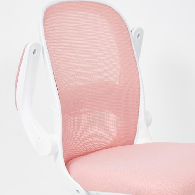 Кресло Happy white ткань, розовый