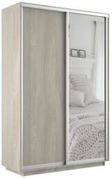Шкаф-купе Экспресс 2-х дверный ( ЛДСП/Зеркало) Ясень шимо светлый