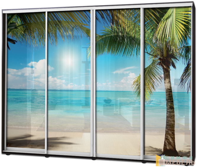 Шкаф купе 4х дв Фотопечать № 28