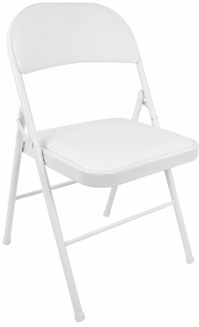 Стул складной BRABIX "Golf Plus CF-003 КОМФОРТ", белый каркас, кожзам белый, 532888