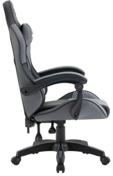 Кресло компьютерное DEFENDER Strider, 2 подушки, ткань/экокожа, черное/серое, ш/к 26715, 64056