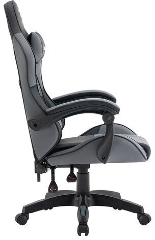 Кресло компьютерное DEFENDER Strider, 2 подушки, ткань/экокожа, черное/серое, ш/к 26715, 64056