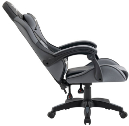 Кресло компьютерное DEFENDER Strider, 2 подушки, ткань/экокожа, черное/серое, ш/к 26715, 64056