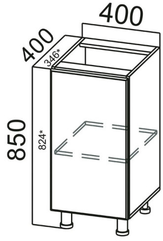 Стол-рабочий С400 (400) Грейвуд