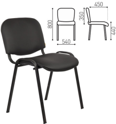 Стул для персонала и посетителей "ИЗО", черный каркас, кожзаменитель черный, Z-11