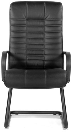 Кресло для приемных и переговорных "Атлант", кожа, черное