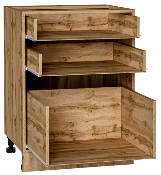 Шкаф нижний 3 ящика Кухня Валерия ШН3Я 600 (глянец)