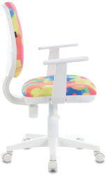 Кресло BRABIX &quot;Fancy MG-201W&quot;, с подлокотниками, пластик белый, с рисунком &quot;Abstract&quot;, 532406, MG-201W_532406