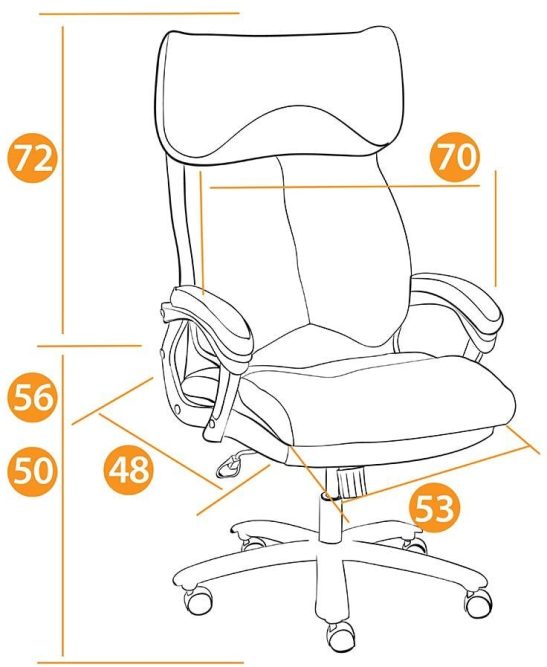Кресло GRAND кож/зам/ткань, черный/серый, 36-6/12