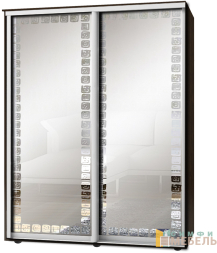 Шкаф-купе 2х дв Стандарт Пескоструй фон матовый № 46