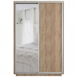 Шкаф-купе Экспресс 2-х дверный ( ЛДСП/Зеркало) Сонома