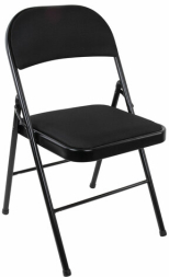Стул складной BRABIX "Golf Plus CF-003 КОМФОРТ", чёрный каркас, чёрная ткань, 532889