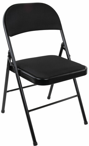 Стул складной BRABIX "Golf Plus CF-003 КОМФОРТ", чёрный каркас, чёрная ткань, 532889