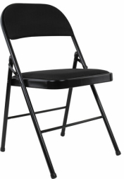 Стул складной BRABIX "Golf Plus CF-003 КОМФОРТ", чёрный каркас, чёрная ткань, 532889