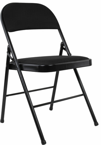 Стул складной BRABIX "Golf Plus CF-003 КОМФОРТ", чёрный каркас, чёрная ткань, 532889