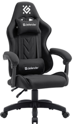 Кресло компьютерное DEFENDER Breeze, 2 подушки, ткань, черное, ш/к 25749, 64299