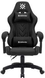 Кресло компьютерное DEFENDER Breeze, 2 подушки, ткань, черное, ш/к 25749, 64299