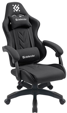 Кресло компьютерное DEFENDER Breeze, 2 подушки, ткань, черное, ш/к 25749, 64299