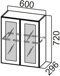 Шкаф навесной 600 (со стеклом) Модус