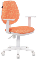 Кресло BRABIX "Fancy MG-201W", с подлокотниками, пластик белый, с рисунком "Giraffe", 532407, MG-201W_532407