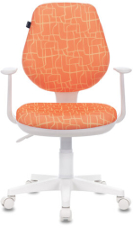 Кресло BRABIX "Fancy MG-201W", с подлокотниками, пластик белый, с рисунком "Giraffe", 532407, MG-201W_532407