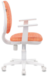 Кресло BRABIX "Fancy MG-201W", с подлокотниками, пластик белый, с рисунком "Giraffe", 532407, MG-201W_532407