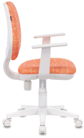 Кресло BRABIX "Fancy MG-201W", с подлокотниками, пластик белый, с рисунком "Giraffe", 532407, MG-201W_532407