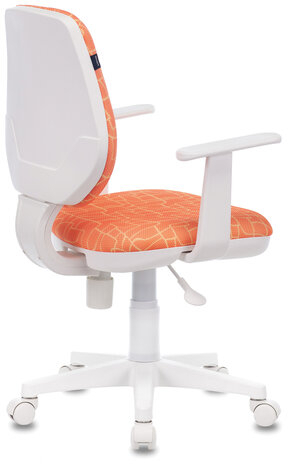 Кресло BRABIX "Fancy MG-201W", с подлокотниками, пластик белый, с рисунком "Giraffe", 532407, MG-201W_532407