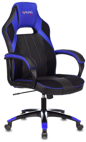 Кресло компьютерное Zombie VIKING 2 AERO, экокожа/ткань, черное/синее, 1180817