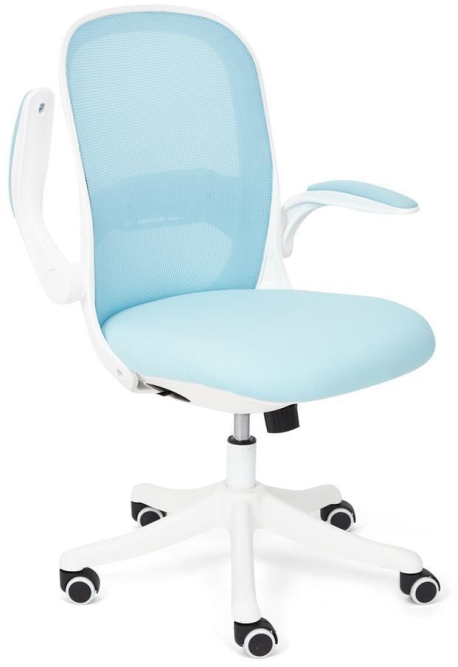 Кресло Happy white ткань, голубой