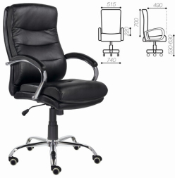 Кресло офисное BRABIX PREMIUM "Bruno EX-543", экокожа, черное, 532552