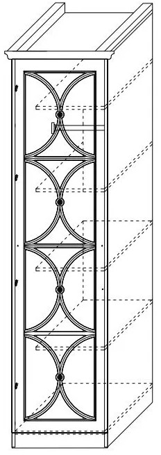 Шкаф 1-дверный с зеркалом Каталея NEW