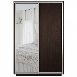 Шкаф-купе Экспресс 2-х дверный ( ЛДСП/Зеркало) Венге