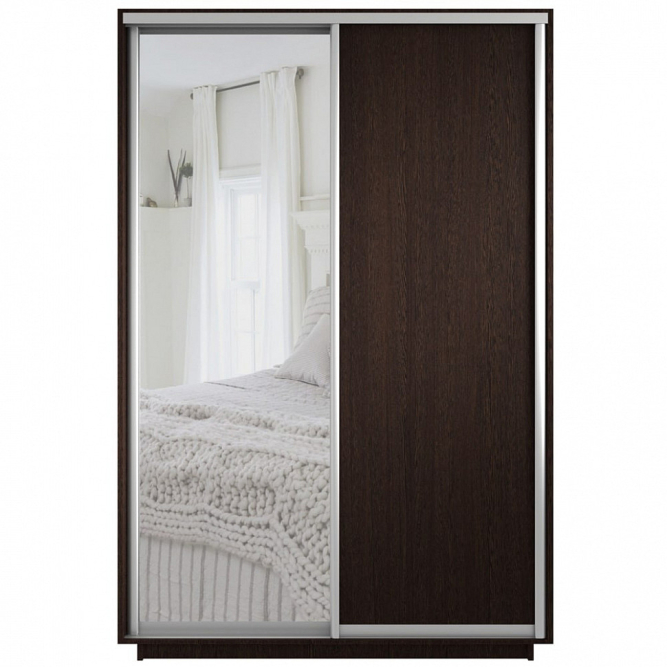 Шкаф-купе Экспресс 2-х дверный ( ЛДСП/Зеркало) Венге