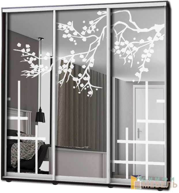 Шкаф купе 3х дв Пескоструй № 5