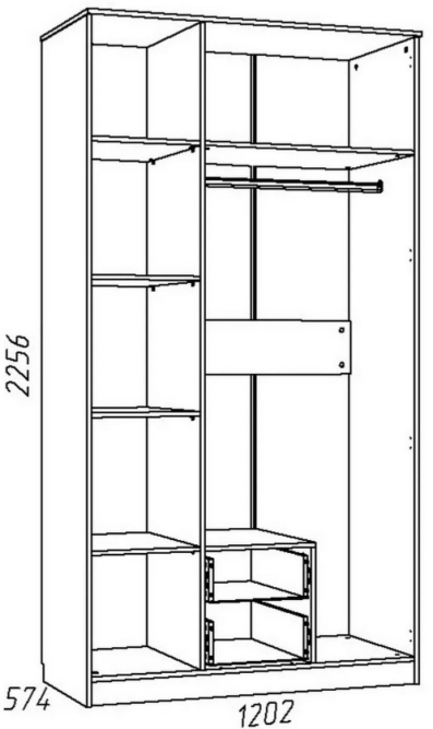 Шкаф комбинированный Акварель НМ 013.08-01 М1