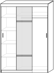 Шкаф-купе 3-дверный 1500 Лотос